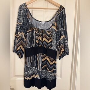 Dress Barn Multicolor Geometric Blouse